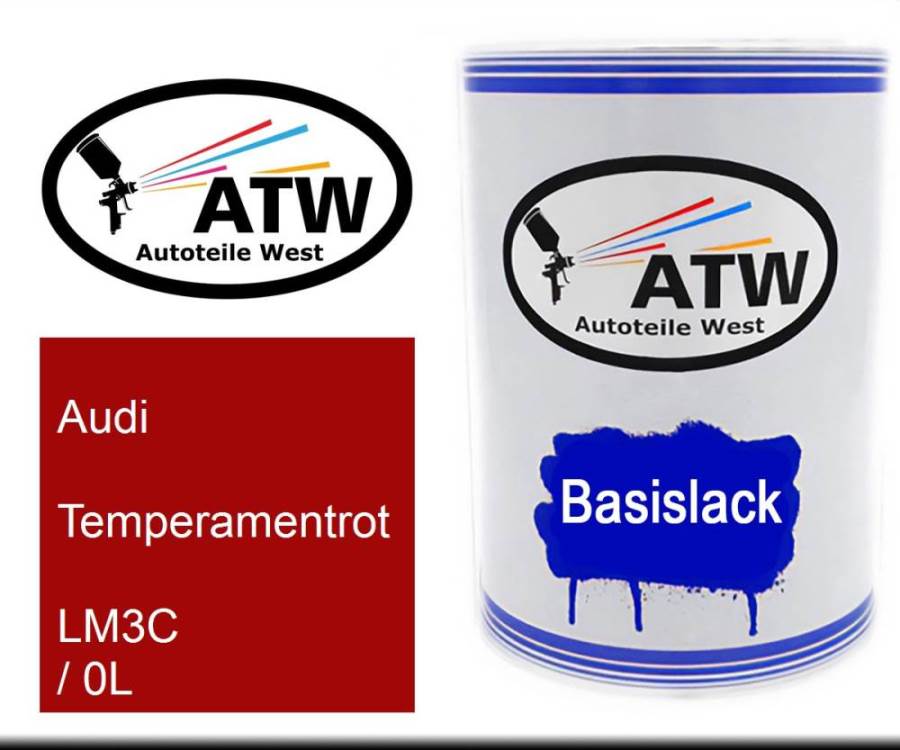 Audi, Temperamentrot, LM3C / 0L: 500ml Lackdose, von ATW Autoteile West.